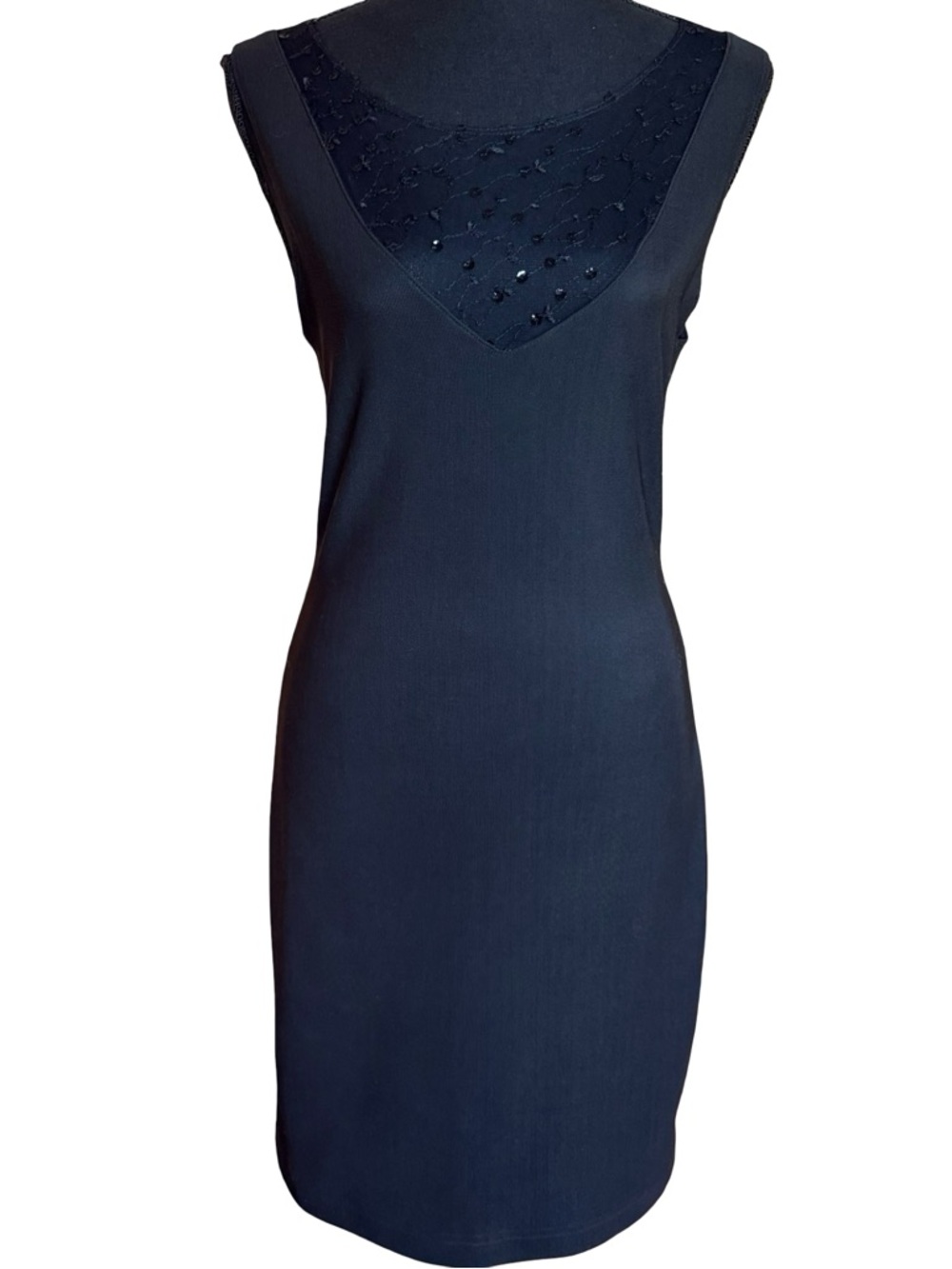 Vintage Y2K XOXO Black V Cut Out Sequin Body Con Dress Size 9/10 USA